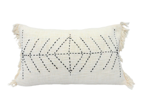 Minimal Embroidered Lumbar Cushion Cover