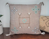 Warm Taupe Embroidered Cushion Cover
