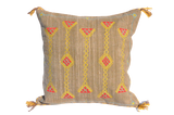 Ocher Embroidered Cushion Cover