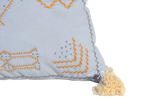 Powder Blue Embroidered Cushion Cover