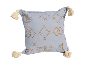 Powder Blue Embroidered Cushion Cover